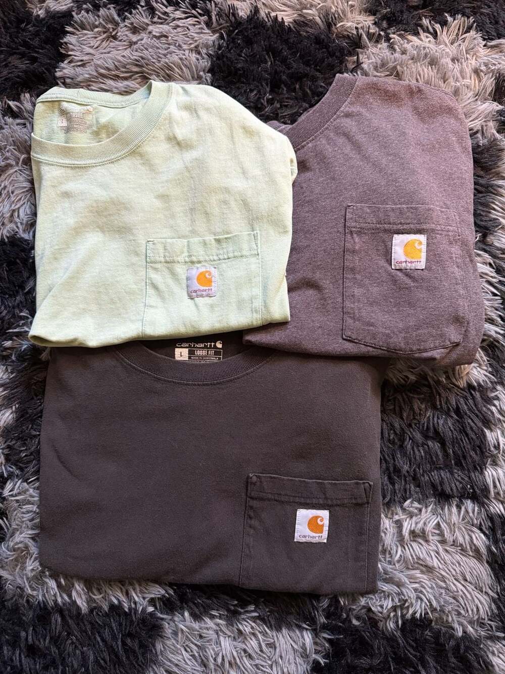 Carhartt Loose Fit Pocket Long Sleeve T-Shirts Bundle of 3 Size L